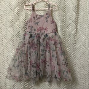 Zunie Pink Floral Glitter Tulle Party Dress